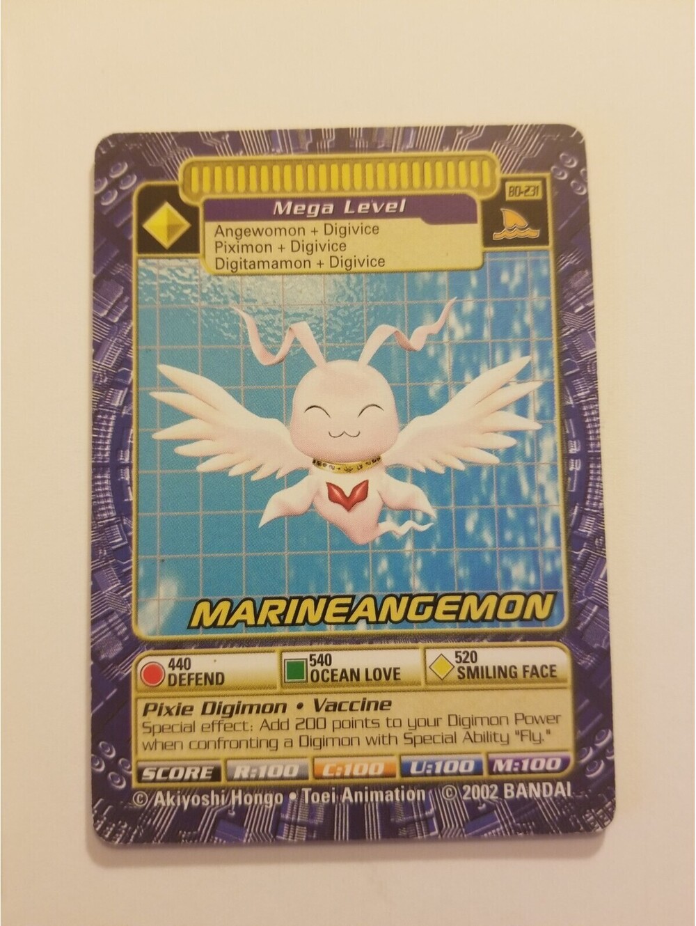 Bandai Digimon Marineangemon BO-231 Non Holo Card 2002 LP
